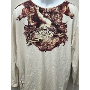 AKOO Graphic Print Long Sleeve T Shirt The Land of the Blind Men's 3X